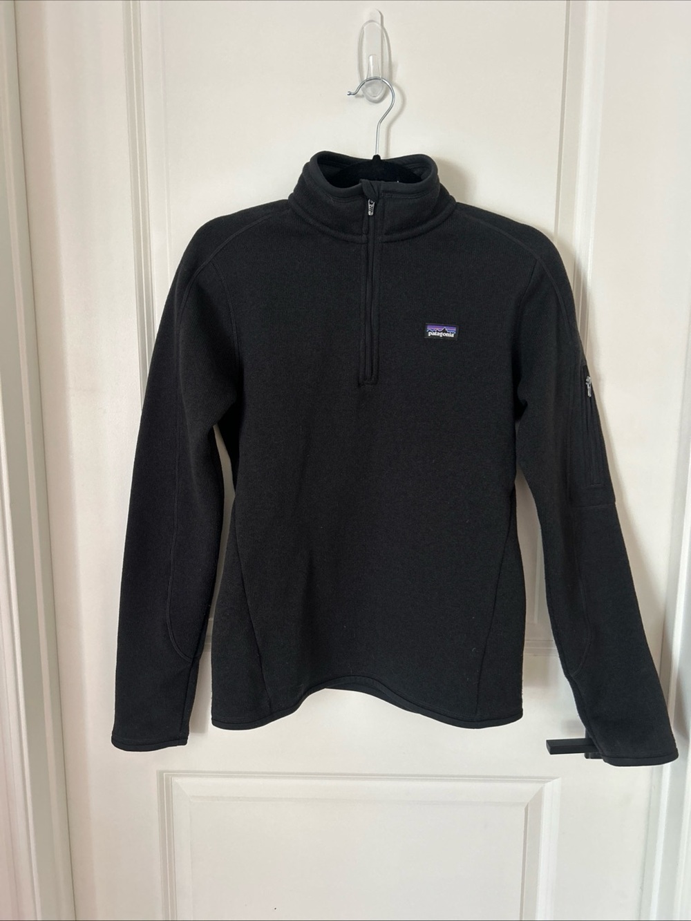 Patagonia Micro D 1/4 Zip Jacket Womens Size S Black Fleece Long Sleeve Outdoor
